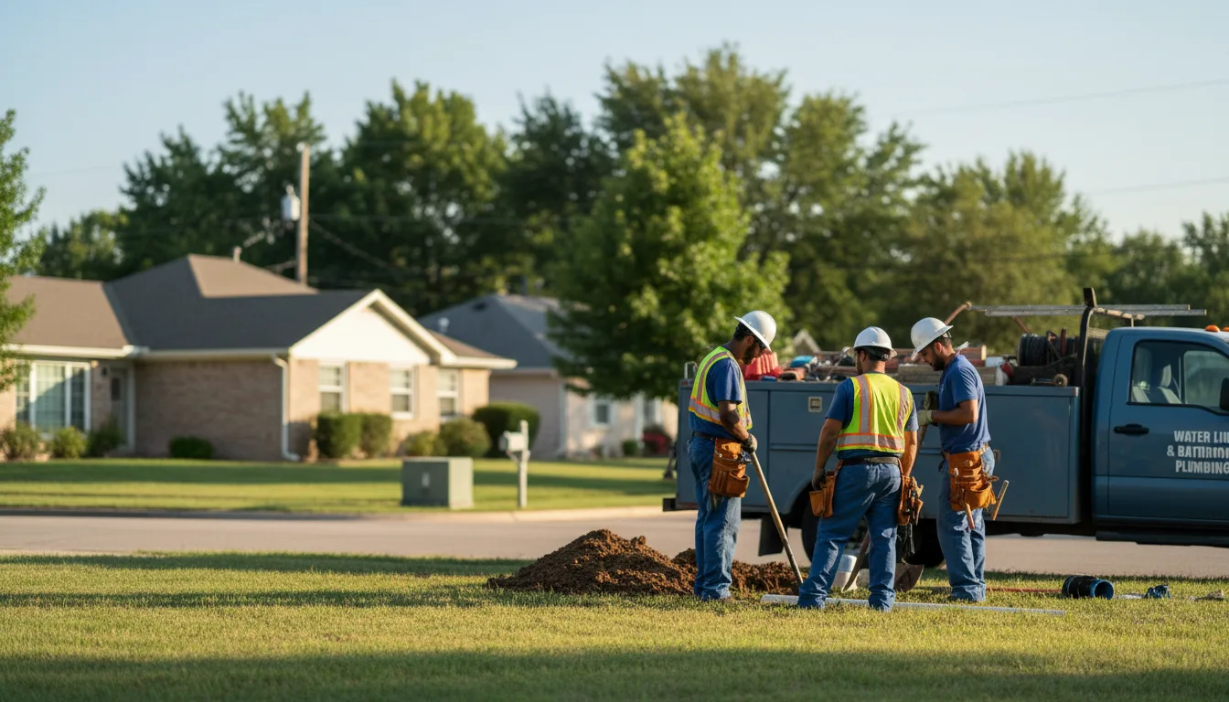 Residential water line and bathroom plumbing service in Yukon, OK